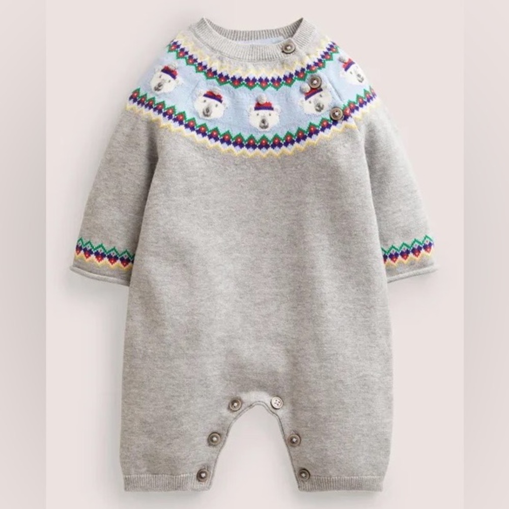 Boden Polar Bears Knitted Romper